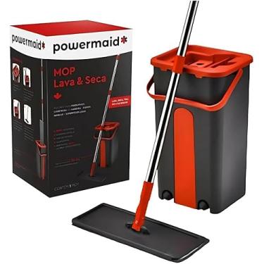 Imagem de Mop Rodo de Limpeza com Balde Lava e Seca Mopi Flat, Refil de Microfibra, Balde 5 Litros | Esfregao de Limpeza