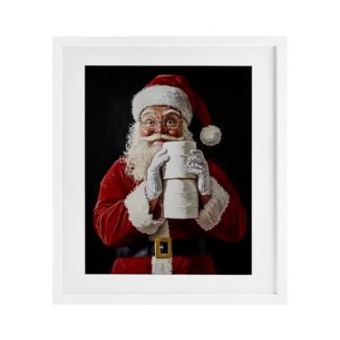 Imagem de Stupell Industries "Santa Has Your TP", Impressão emoldurada sob vidro, branca, 33 x 40 cm