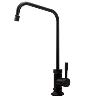 Imagem de Torneira de filtro de água com filtro de água torneiras de osmose reversa de cobre sem chumbo para pias de bar de cozinha - Torneira dispensadora de água preta fosca fácil de instalar