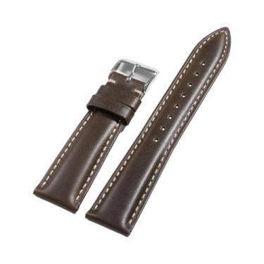 Imagem de Pulseira De Relógio De Couro Marrom 18mm-22mm Com Fivela De Pino Omega