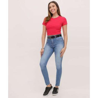 Imagem de Calça Jeans Skinny Feminina Brilho Biotipo-70109, 38, Jeans azul