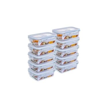 Imagem de Pote de Vidro Borosilicato com Tampa Hermética Click Glass, 640ml, 19x14x8cm, 4 Travas, para Micro-ondas e Freezer