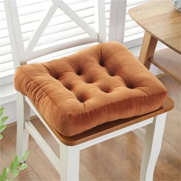 Imagem de Almofadas de cadeira para cadeiras de jantar, almofadas grossas de pelúcia para cadeira de mesa de cozinha com laços, suporte e capas antiderrapantes, almofada de assento macia e confortável, para