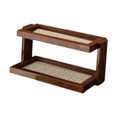 Imagem de Baoblaze Organizador de Canecas de Café com Prateleira Independente, Prateleira Moderna para Exibição de Condimentos, Maquiagem e Estatuetas - Ideal para, Rattan Pp 28x14x17cm