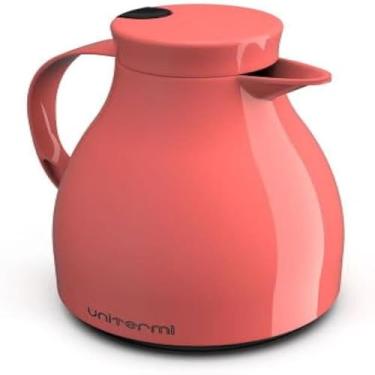 Imagem de Garrafa Termica Bule C/Gatilho 1,0 Litro Cafe - Rosa