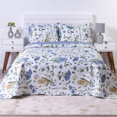 Imagem de Colcha Bouti Casal Dupla Face Estampada com Porta Travesseiro 3 Peças 