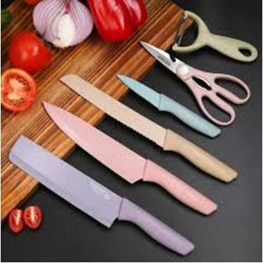 Imagem de Cozinha Gourmet Kitchen Knife - Kit 6 Pçs Carnes Queijos Pães - Metals
