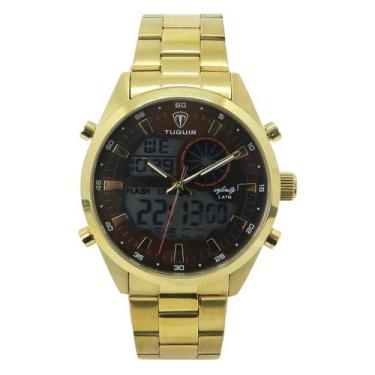 Imagem de Relógio Masculino Aço Tuguir AnaDigi GCS-1265 Dourado Marrom