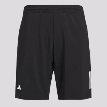 Imagem de Bermuda Adidas Club 3 Stripes Preta e Branca-Masculino