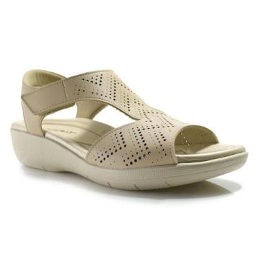 Imagem de Sandália Anabela Feminina Piccadilly, Bege, 37