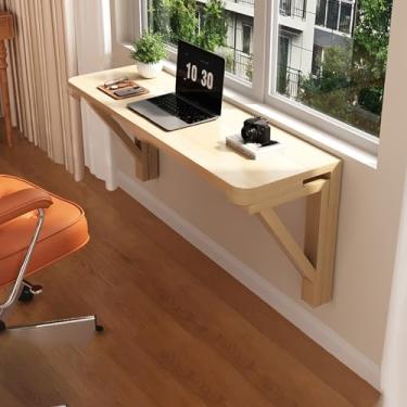 Imagem de Mesa dobrável de madeira montada na parede, pequena bancada dobrável para parede, mesa dobrável de folhas suspensas, mesa de jantar de cozinha, economia de espaço, para cozinha, lavanderia