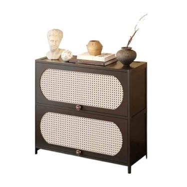 Imagem de VHDY85KA Armário buffet de canto de camada dupla, estante de livros para sala de estar com gavetas, armazenamento de 80 cm