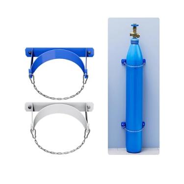 Imagem de Suporte de cilindro de oxigênio, suporte de tanque de cilindro montado na parede, rack de fixação de cilindro de aço, gabinete de cilindro de aço para escola de fábrica de laboratório, suporte de