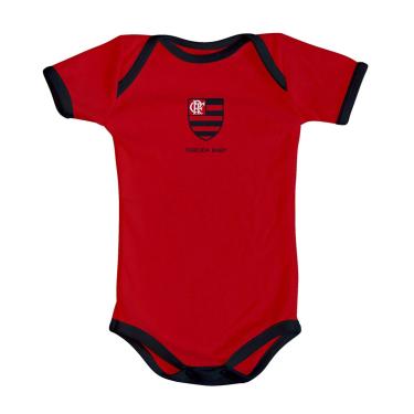 Imagem de Body Bebê Flamengo Curto Vermelho Oficial - Torcida Baby