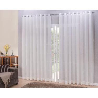 Imagem de Cortina linho tecido 4,00x2,50 Para Varão Simples - Ludatex, Palha