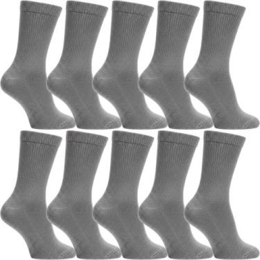 Imagem de Kit 10 Pares Meias Cano Alto Algodão Academia Sport Unissex - Flat Soc
