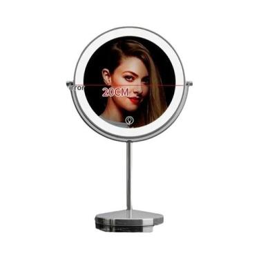 Imagem de Espelho De Maquiagem LED Ajustável Em Altura, Dupla Face, Com Luz Tele
