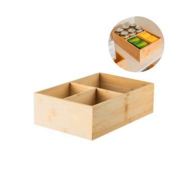 Imagem de Caixa Organizadora 3 Seções Multiuso Sense 5 Litros Bambu - Ou
