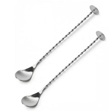 Imagem de Kit 2 Colheres Bailarina para Drinks com Ponteira Disco - Unyhome