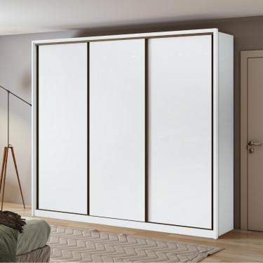 Imagem de Guarda-roupa Casal Spazio 270 3 Portas 6 Gavetas Branco Lopas