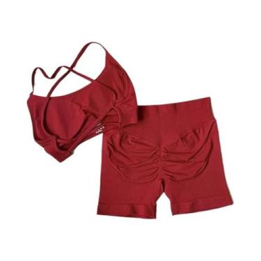 Imagem de Conjunto De Yoga E Fitness Feminino: Sutiã Esportivo Com Efeito Levant