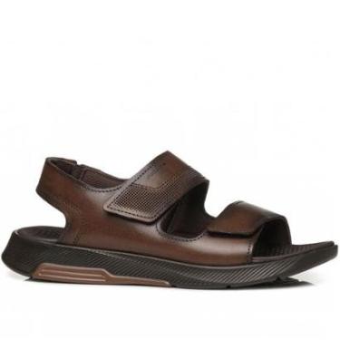 Imagem de Sandália Pegada Masculino em Couro Pinhão 134703-02-Masculino