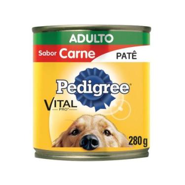 Imagem de Ração Úmida Pedigree Lata Patê Carne Para Cães Adultos 280g