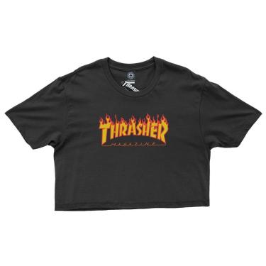 Imagem de Camiseta Thrasher Crop Flame Logo Girl - Feminino-Feminino
