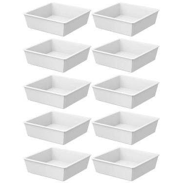 Imagem de Kit 10 Molheira Potinho Molho 230ml Branco Bar Lancheria Travessa Retangular Pequena Funda Uno Coza