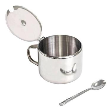 Imagem de Açucareiro Inox com Colher Tampa 300ml Cozinha - CLINK