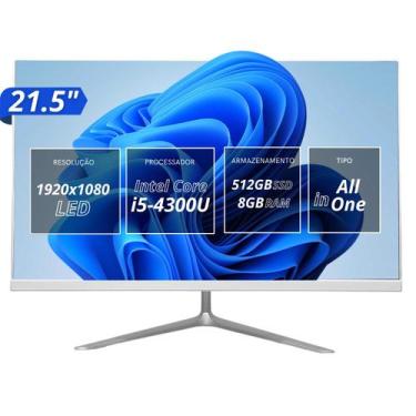 Imagem de Computador All in One SSD 512GB Intel i5 Grasep Tela 21,5 LED Full HD 