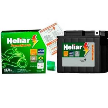Imagem de Bateria Heliar HTZ6L Moto 5ah Selada AGM Honda Titan/Fan/Biz/Bros Yama
