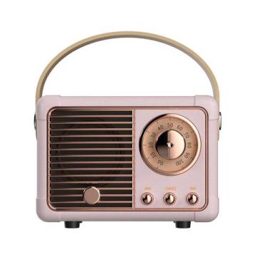 Imagem de Alto-falante Bluetooth Dosmix Retro Vintage Decor Rosa
