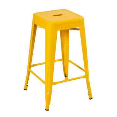 Imagem de Laraz Banqueta Iron Tolix 66 cm Industrial Vintage Amarelo e Aço