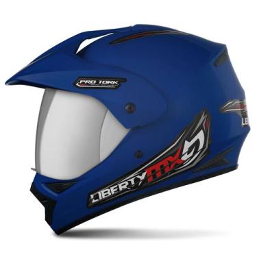 Imagem de Capacete Fechado Pro Tork Liberty Mx Pro Vision Vis. Cromada, AZUL, 60