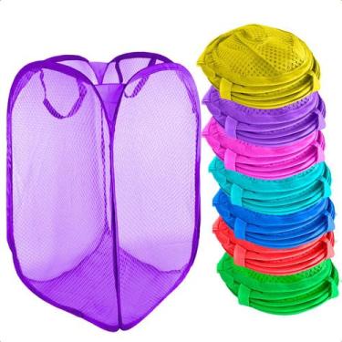 Imagem de Cesto de Roupa Suja Flexível Compacto com Alça para Banheiro e Quarto 
