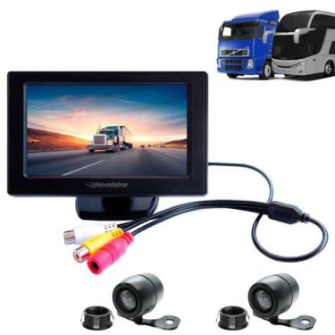 Imagem de Kit Tela Monitor 4.3 Polegadas Lcd Imagem Colorida 24V Caminhão Ônibus