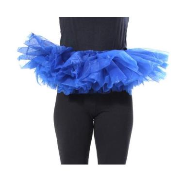 Imagem de Vestido tutu, saia de tule, BellaSous, cintura elástica vintage, azul