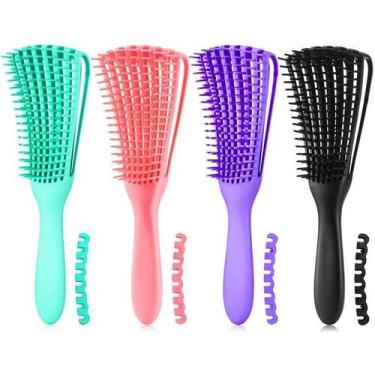 Imagem de Pente de Cabelo Escova Polvo Multifuncional Cachos Fácil Desembaraço -