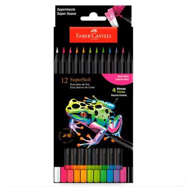 Imagem de Lápis de Cor Faber-Castell Supersoft Neon Ecolápis Corpo Redondo Estojo com 24 Cores Neon