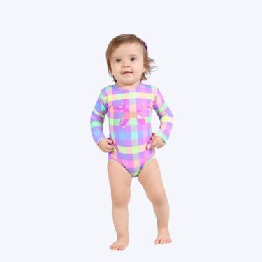 Imagem de Maiô Manga Longa Colorido Bebê Menina Moda Praia Siri Kids 40444 - SIR