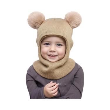 Imagem de Gorro De Lã Para Crianças De 3 a 12 Anos, Outono/Inverno, Com Protetor