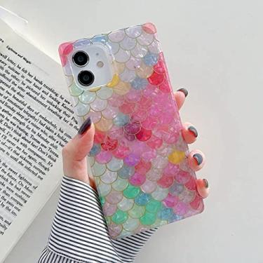 Imagem de Capa colorida à prova de choque com padrão de escama de peixe para iphone 12 11 13 pro xr x xs max 8 7 plus se 2020 capa de concha brilhante proteção contra queda, estilo 1, para iphone 11 pro
