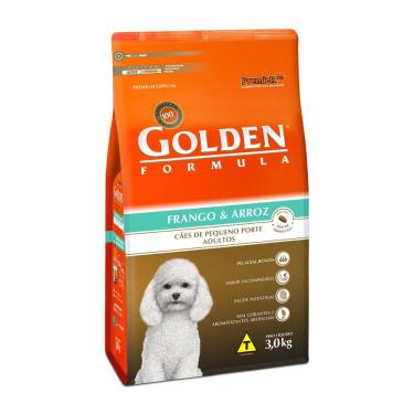 Imagem de Ração Golden Formula p/ Cães Adultos de Pequeno Porte Frango & Arroz Mini Bits 3 Kg