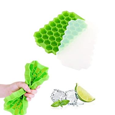 Imagem de Bandejas de gelo de silicone para freezer com tampa, moldes de cubos de gelo com formas divertidas, bandeja de cubo de gelo fofa com tampa de vedação, cubos de silicone para congelamento,