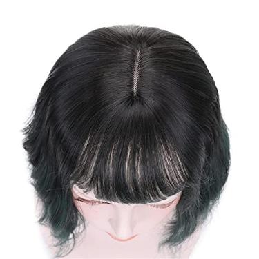 Imagem de Peruca de cabelo curto encaracolado JAMBHALA para mulheres peruca ondulada fofa peruca sintética natural para uso diário/festa/cosplay 13 polegadas