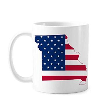 Imagem de Missouri EUA Mapa estrelas e listras caneca em forma de bandeira cerâmica café xícara de porcelana louça