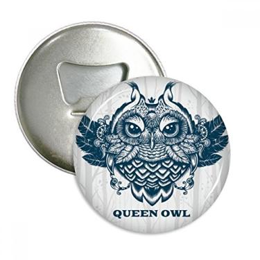 Imagem de Rainha Coruja Floresta Abridor de Garrafas Imã de Geladeira Emblema Multifuncional