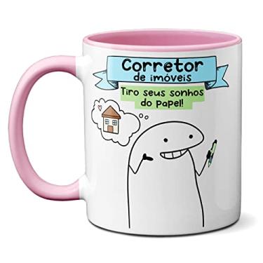 Imagem de Caneca Corretor Imóveis Tiro Seus Sonhos DO Papel Presente (Rosa)