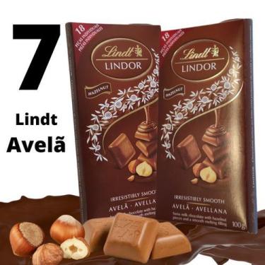 Imagem de 7 Tabletes De Chocolate Lindt  Lindor Singles Avelã 100G